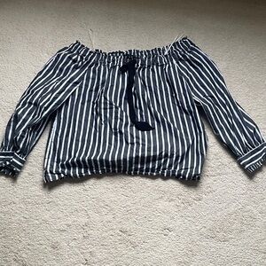 J.Crew Striped Off Shoulder Top